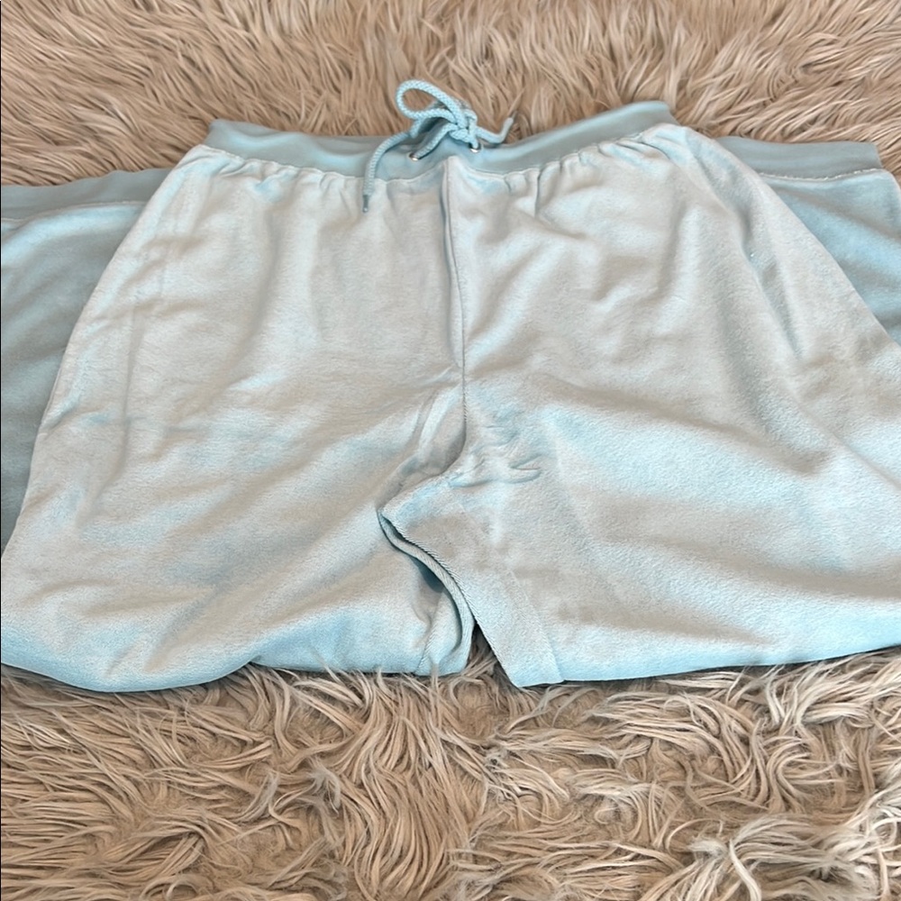 Blue Heathered Pajama Set with Scoop Neckline - Picture 6 of 7